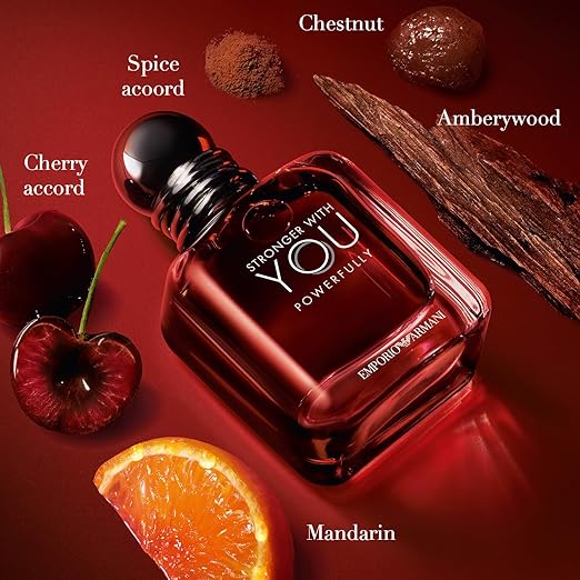 Armani Beauty Stronger With You Powerfully Herrenduft, warmer, würziger Duft für Herren, mit Kastanie, Süßkirsche und Lavendel, 50 ml